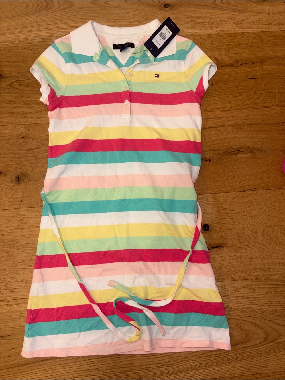 Tommy Hilfiger Pastel Multicolor Striped Polo Dress